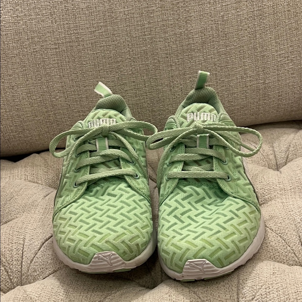 Puma Mint Green Patterned Sneakers